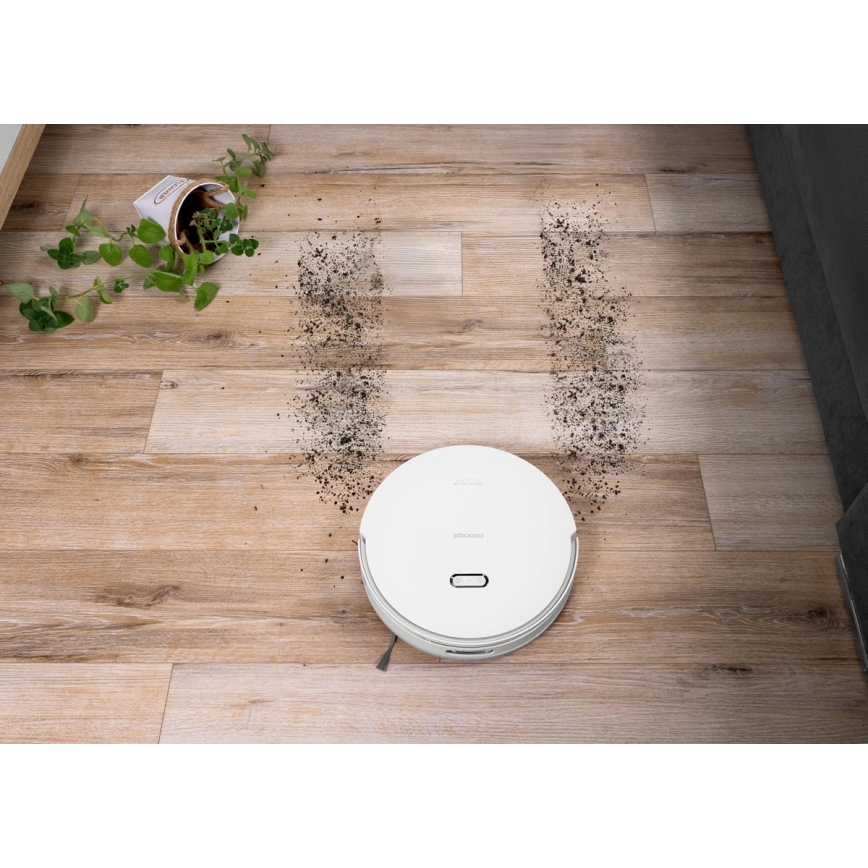 Concept VR4050 - Έξυπνη ρομποτική σκούπα 2-σε-1 με λειτουργία σφουγγαρίσματος OPTIMUS AQUA PRO LASER 3D 600W/230V 5200 mAh Wi-Fi λευκή