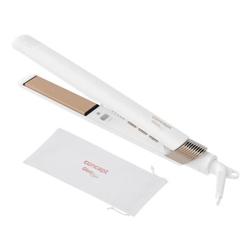 Concept VZ2110 - Ισιωτικό μαλλιών GLAM STYLE 48W/230V λευκό/ροζ χρυσό