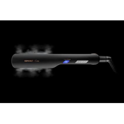 Concept VZ6010 - Πρέσα μαλλιών με οθόνη LED ELITE STEAM BOOST 54W/230V μαύρο