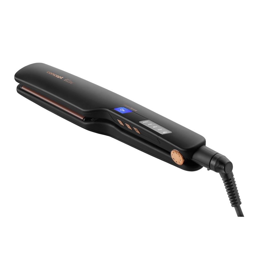 Concept VZ6010 - Πρέσα μαλλιών με οθόνη LED ELITE STEAM BOOST 54W/230V μαύρο