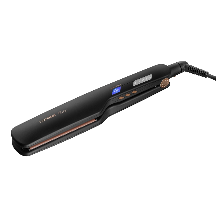Concept VZ6010 - Πρέσα μαλλιών με οθόνη LED ELITE STEAM BOOST 54W/230V μαύρο