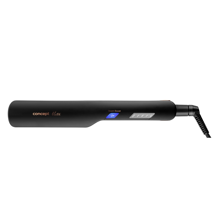 Concept VZ6010 - Πρέσα μαλλιών με οθόνη LED ELITE STEAM BOOST 54W/230V μαύρο