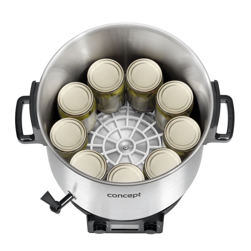 Concept ZH0040 - Συσκευή κονσερβοποίησης 27 l 2000W/230V ανοξείδωτο ατσάλι/μαύρο