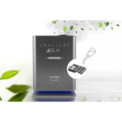 Concept ZV2021 - Υγραντήρας αέρα με αρωματικό διαχύτη PERFECT AIR SMART 4,6 l 110W/230V Wi‑Fi ανθρακί + τηλεχειριστήριο