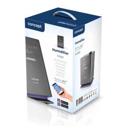 Concept ZV2021 - Υγραντήρας αέρα με αρωματικό διαχύτη PERFECT AIR SMART 4,6 l 110W/230V Wi‑Fi ανθρακί + τηλεχειριστήριο