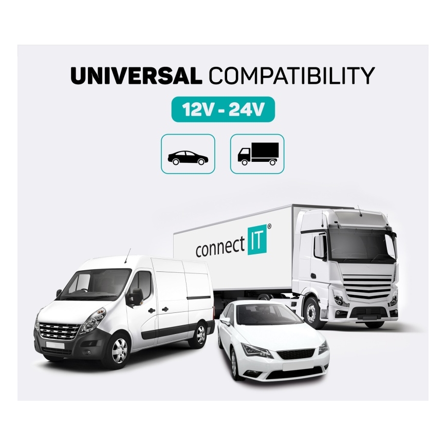 CONNECT IT CCC-8800-SL - Πομπός αυτοκινήτου FM με λειτουργία hands-free μαύρο/ασημί