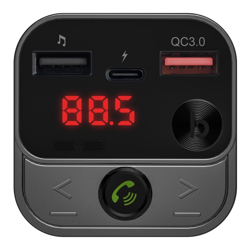 CONNECT IT CCC-8900-AN - Πομπός αυτοκινήτου FM με λειτουργία hands-free μαύρο/ασημί
