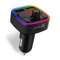 CONNECT IT CCC-9090-BK - LED RGB Πομπός αυτοκινήτου FM με λειτουργία hands-free μαύρο