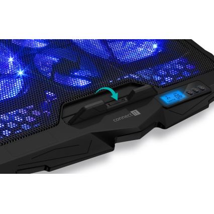 CONNECT IT CCP-2200-BK - Cooling pad για laptop 4x ανεμιστήρας 2xUSB μαύρο//μπλε