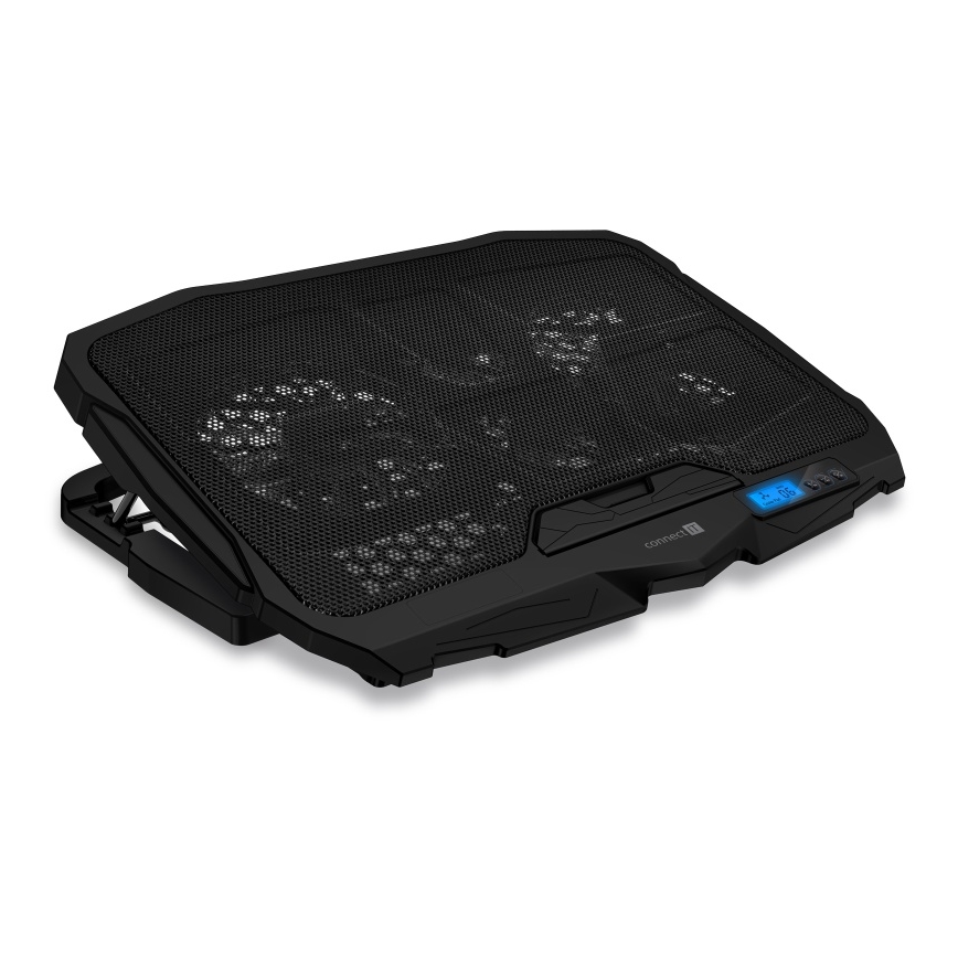 CONNECT IT CCP-2200-BK - Cooling pad για laptop 4x ανεμιστήρας 2xUSB μαύρο//μπλε