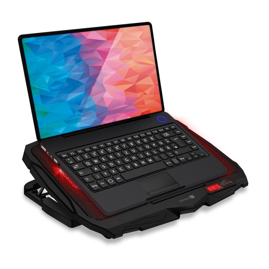 CONNECT IT CCP-2200-RD - Cooling pad για laptop 4x ανεμιστήρας 2xUSB μαύρο/κόκκινο