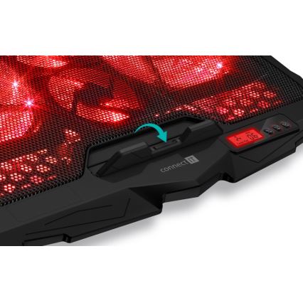 CONNECT IT CCP-2200-RD - Cooling pad για laptop 4x ανεμιστήρας 2xUSB μαύρο/κόκκινο