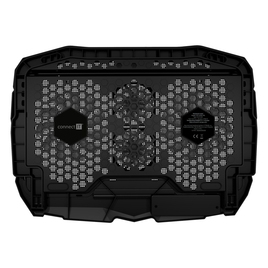 CONNECT IT CCP-2200-RD - Cooling pad για laptop 4x ανεμιστήρας 2xUSB μαύρο/κόκκινο