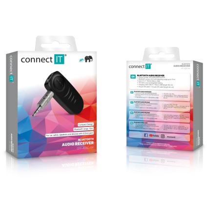 CONNECT IT CFF-4050-BK - Bluetooth audio δέκτης AUX 110 mAh