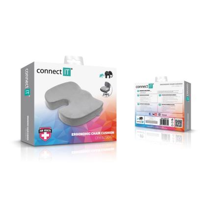 CONNECT IT CFH-5290-GY - Εργονομικό μαξιλάρι καρέκλας γκρι