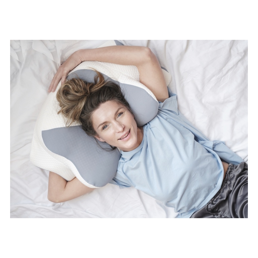 CONNECT IT CFH-6032-WH - Ανατομικό μαξιλάρι Gemini λευκό/γκρι