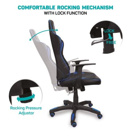 CONNECT IT CGC-0700-BL - Καρέκλα gaming LeMans Pro μαύρο/μπλε