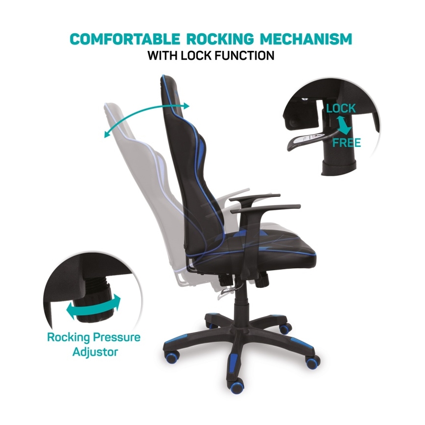CONNECT IT CGC-0700-BL - Καρέκλα gaming LeMans Pro μαύρο/μπλε