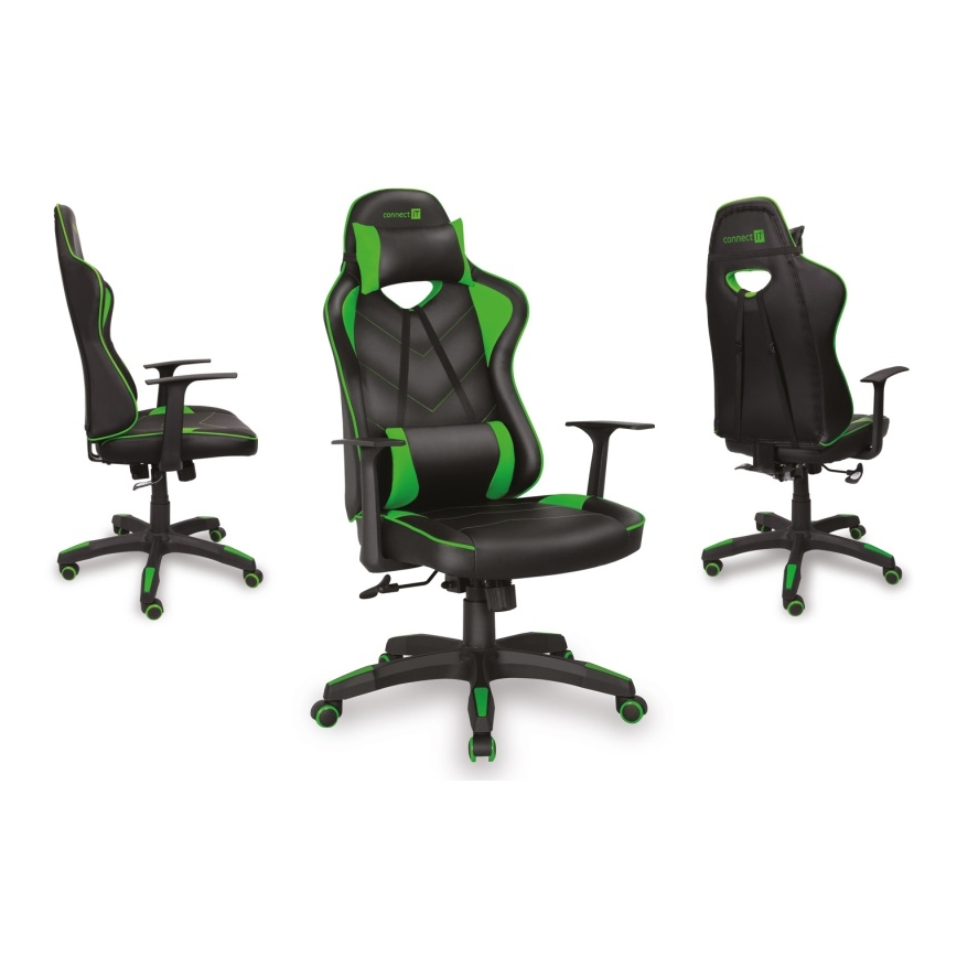 CONNECT IT CGC-0700-GR - Καρέκλα gaming LeMans Pro μαύρο/πράσινο