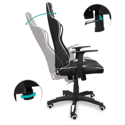 CONNECT IT CGC-0700-WH - Καρέκλα gaming LeMans Pro μαύρο/λευκό