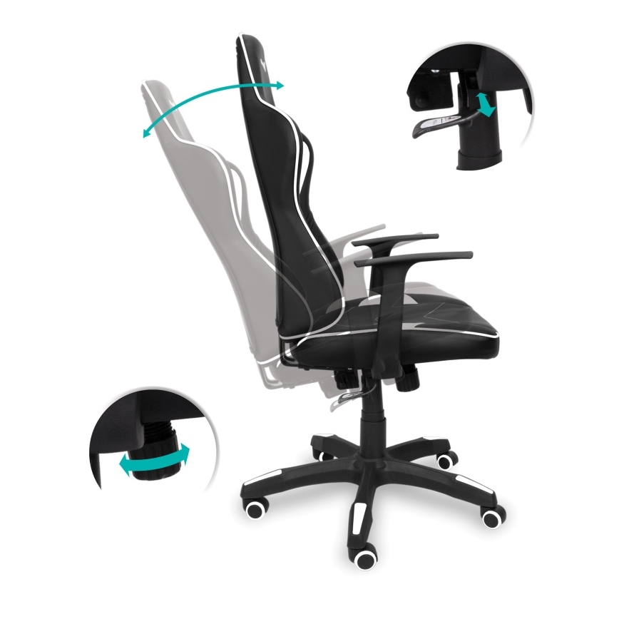 CONNECT IT CGC-0700-WH - Καρέκλα gaming LeMans Pro μαύρο/λευκό