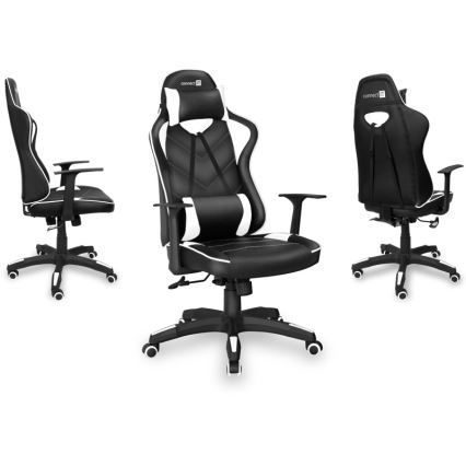 CONNECT IT CGC-0700-WH - Καρέκλα gaming LeMans Pro μαύρο/λευκό