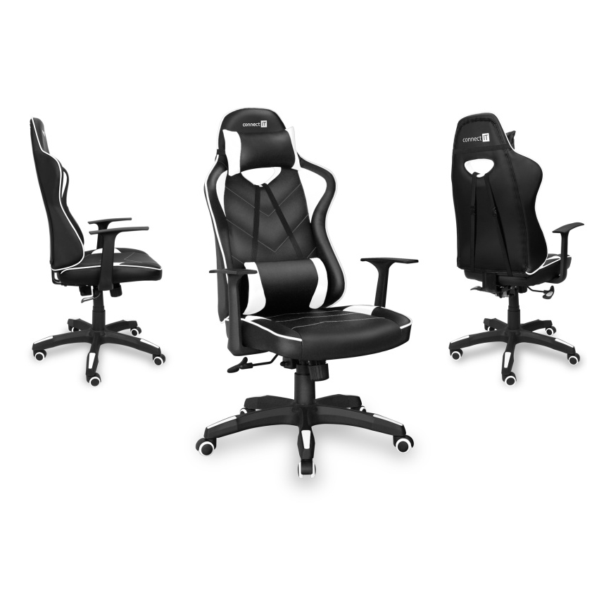 CONNECT IT CGC-0700-WH - Καρέκλα gaming LeMans Pro μαύρο/λευκό