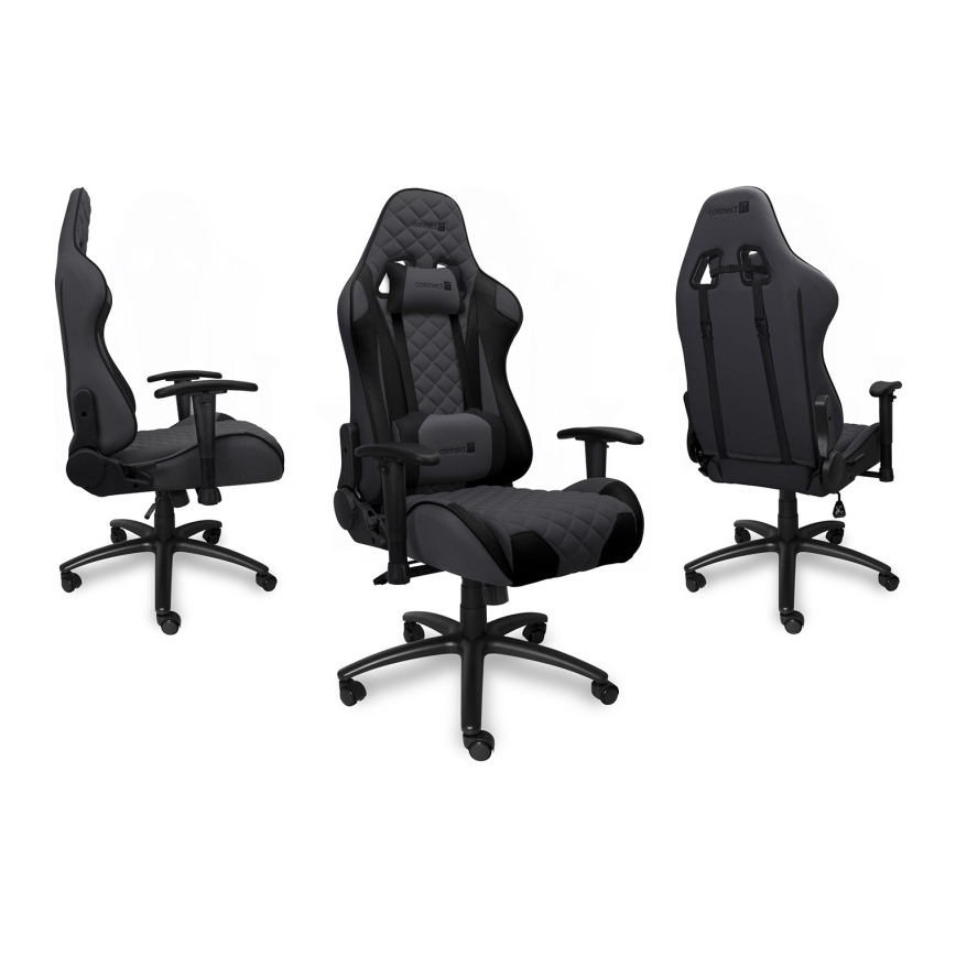 CONNECT IT CGC-1200-GY - Καρέκλα gaming Monaco Pro γκρι/μαύρο