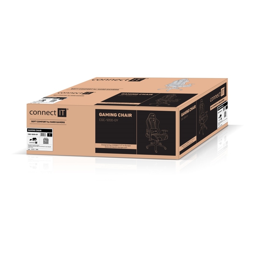 CONNECT IT CGC-1200-GY - Καρέκλα gaming Monaco Pro γκρι/μαύρο
