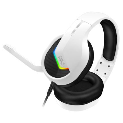 CONNECT IT CHP-3595-WH - LED RGB Ενσύρματα ακουστικά για gaming με μικρόφωνο λευκό/μαύρο