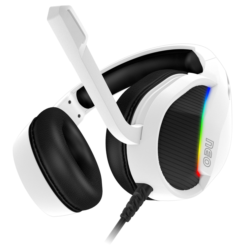 CONNECT IT CHP-3595-WH - LED RGB Ενσύρματα ακουστικά για gaming με μικρόφωνο λευκό/μαύρο