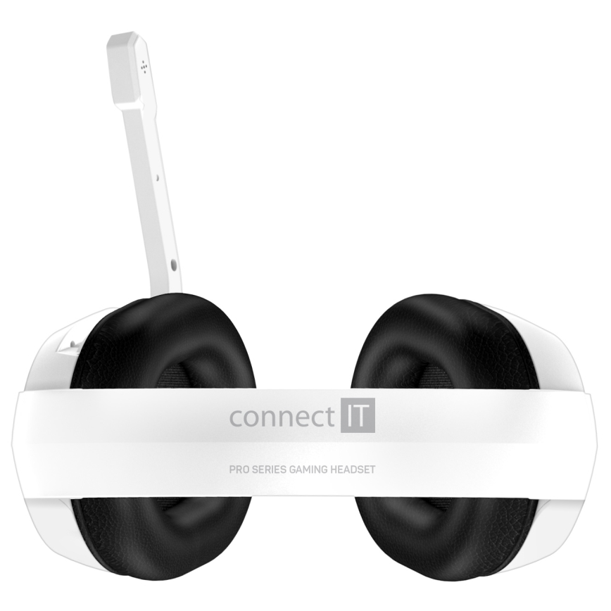 CONNECT IT CHP-3595-WH - LED RGB Ενσύρματα ακουστικά για gaming με μικρόφωνο λευκό/μαύρο
