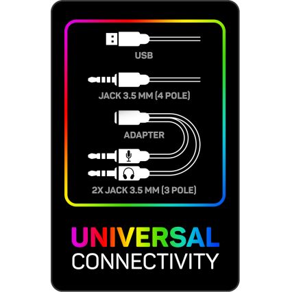 CONNECT IT CHP-3595-WH - LED RGB Ενσύρματα ακουστικά για gaming με μικρόφωνο λευκό/μαύρο