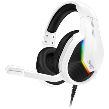 CONNECT IT CHP-3595-WH - LED RGB Ενσύρματα ακουστικά για gaming με μικρόφωνο λευκό/μαύρο