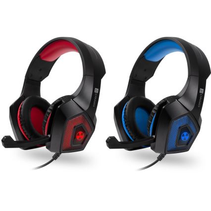 CONNECT IT CHP-5500-BL - LED Ενσύρματα ακουστικά για gaming με μικρόφωνο μαύρο/μπλε