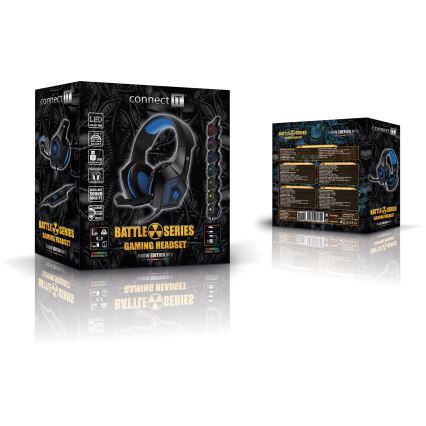 CONNECT IT CHP-5500-BL - LED Ενσύρματα ακουστικά για gaming με μικρόφωνο μαύρο/μπλε