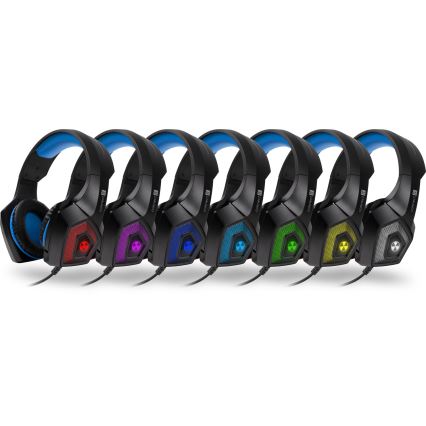 CONNECT IT CHP-5500-BL - LED Ενσύρματα ακουστικά για gaming με μικρόφωνο μαύρο/μπλε