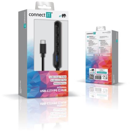 CONNECT IT CHU-5000-BK - USB-C hub 4σε1