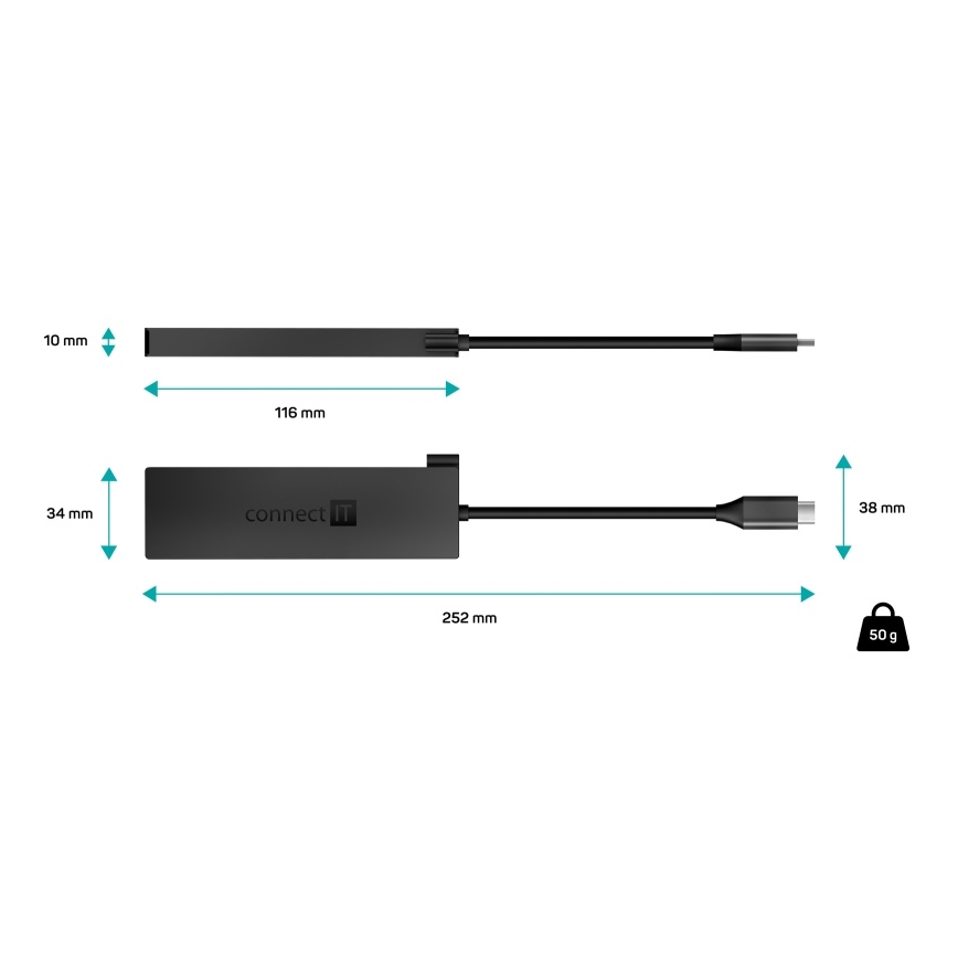CONNECT IT CHU-8010-AN - USB-C hub 5σε1