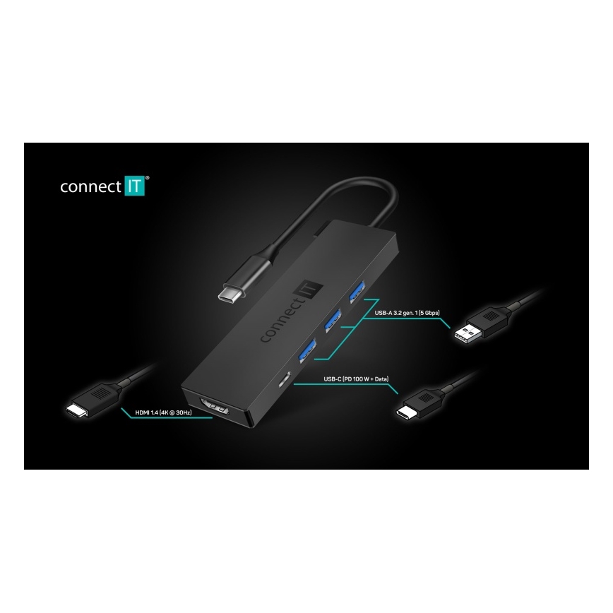 CONNECT IT CHU-8010-AN - USB-C hub 5σε1