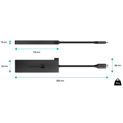 CONNECT IT CHU-8010-AN - USB-C hub 5σε1