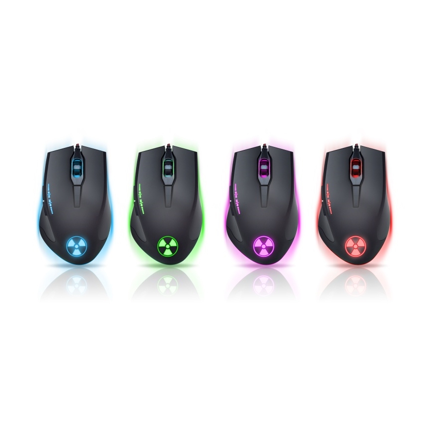 CONNECT IT CI-1128 - LED Ενσύρματο ποντίκι gaming 1000/1200/1600/3200 DPI μαύρο
