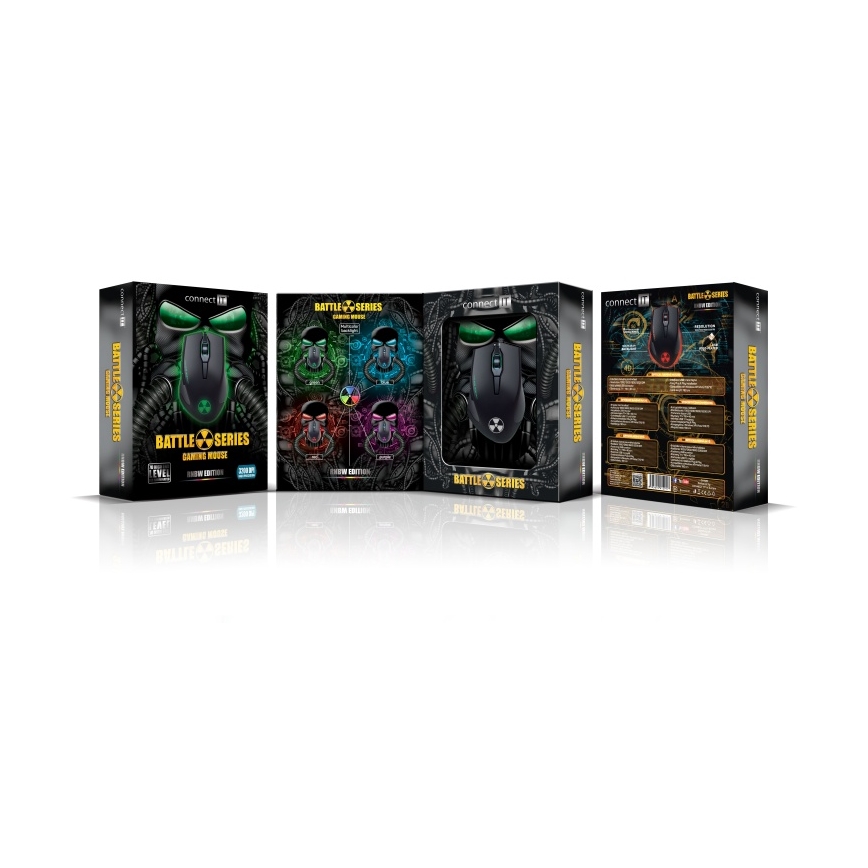 CONNECT IT CI-1128 - LED Ενσύρματο ποντίκι gaming 1000/1200/1600/3200 DPI μαύρο