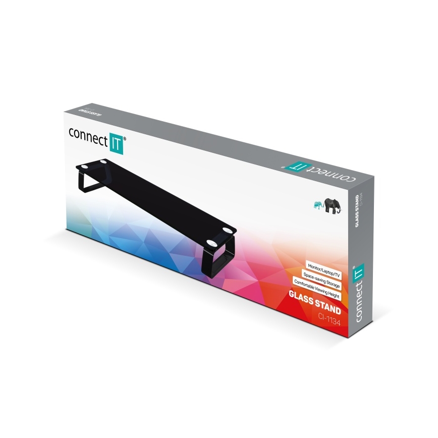 CONNECT IT CI-1134 - Πολυλειτουργική γυάλινη βάση οθόνης μαύρο