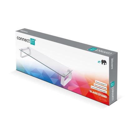 CONNECT IT CI-1135 - Πολυλειτουργική γυάλινη βάση οθόνης διαφανές/λευκό