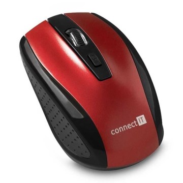 CONNECT IT CI-1224 - Ασύρματο ποντίκι 800/1200/1600 DPI 2xAAA μαύρο/κόκκινο
