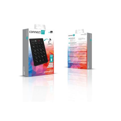 CONNECT IT CKB-0062-BK - Ασύρματο αριθμητικό πληκτρολόγιο 1xAAA μαύρο