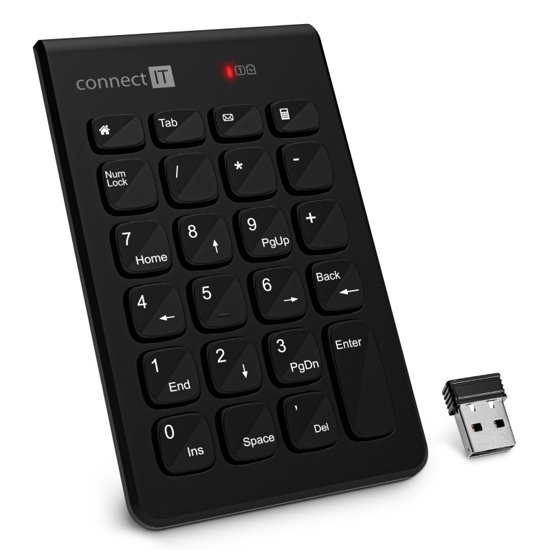 CONNECT IT CKB-0062-BK - Ασύρματο αριθμητικό πληκτρολόγιο 1xAAA μαύρο