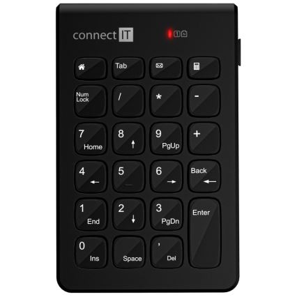 CONNECT IT CKB-0062-BK - Ασύρματο αριθμητικό πληκτρολόγιο 1xAAA μαύρο