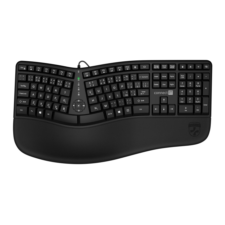 CONNECT IT CKB-2800-CS - Εργονομικό ασύρματο πληκτρολόγιο με τοπική προσαρμογή CZ/SK μαύρο